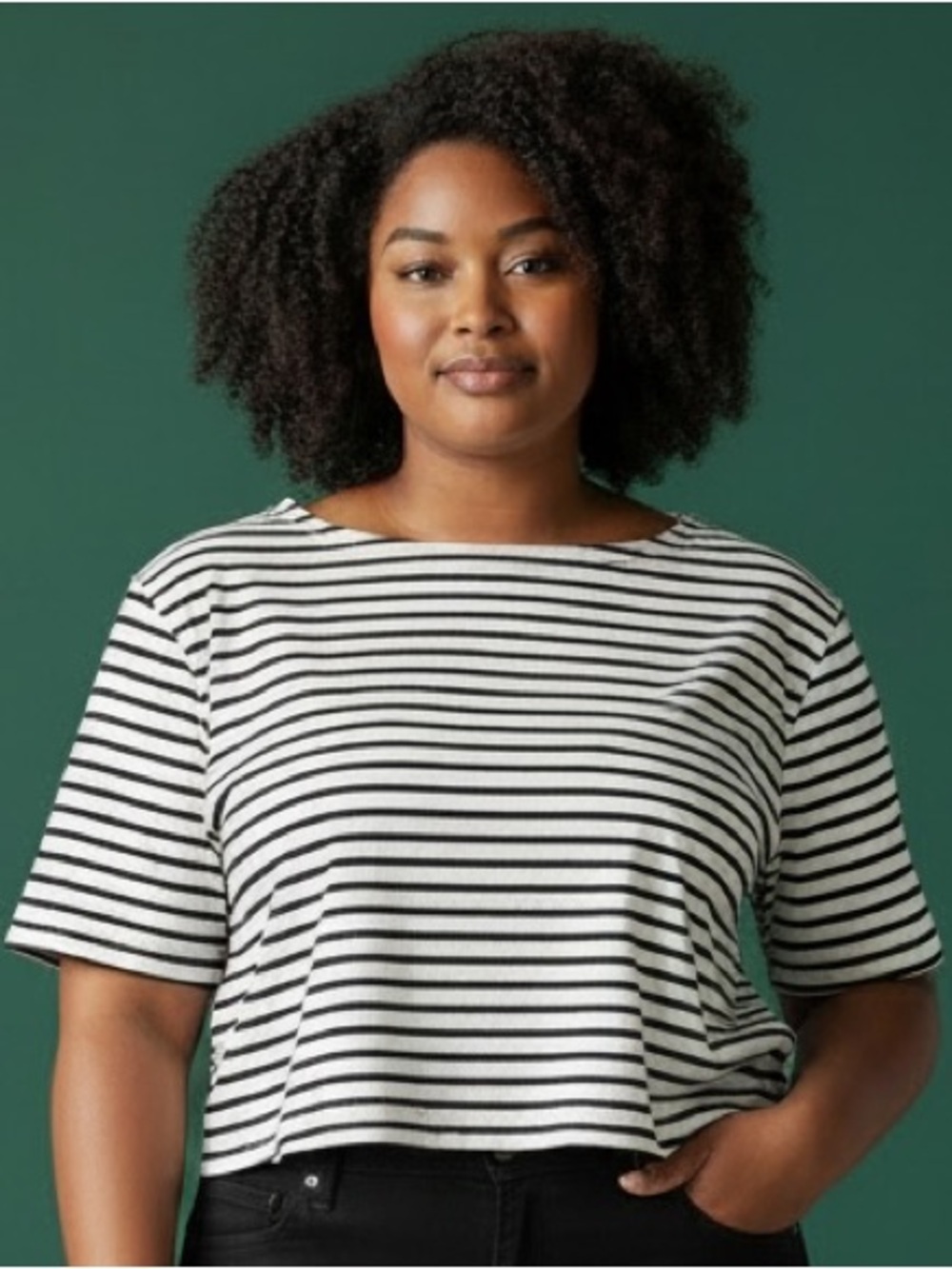 Women’s' Black & White Striped Cotton Top